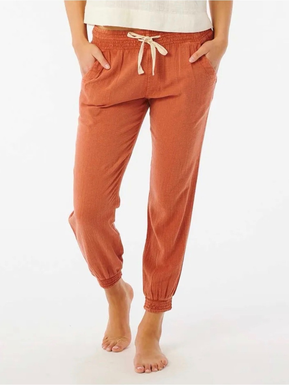Rip Curl Orange Drawstring Jogger Pants Pants Size M
